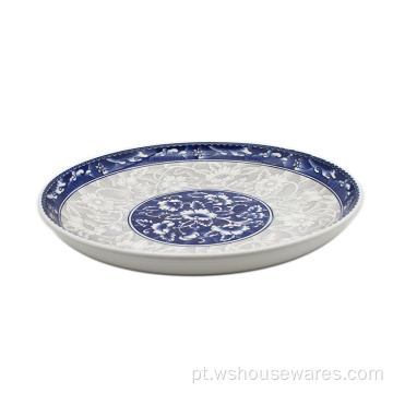 Tabela de mesa azul e branco